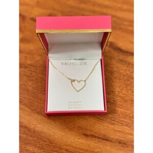 NWT! Rachel Zoe Cubic Zirconia Heart Necklace  - Gold